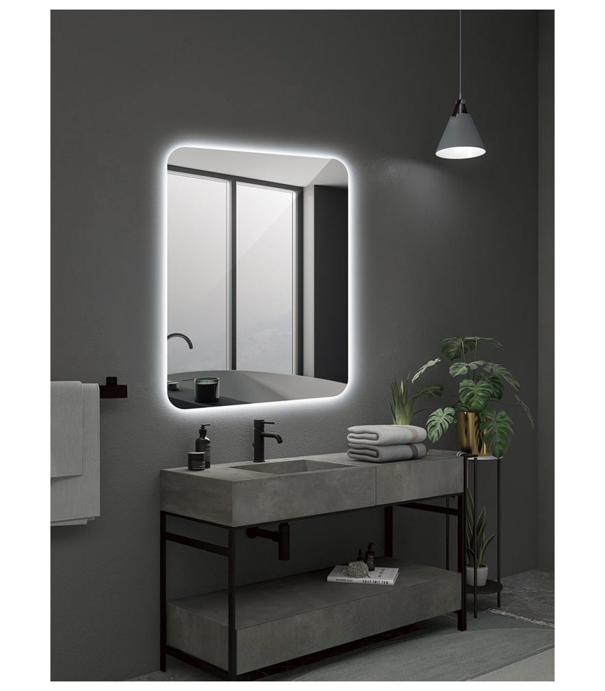 Espejo de baño Led redondo - Retroiluminado por LED con IRC >80